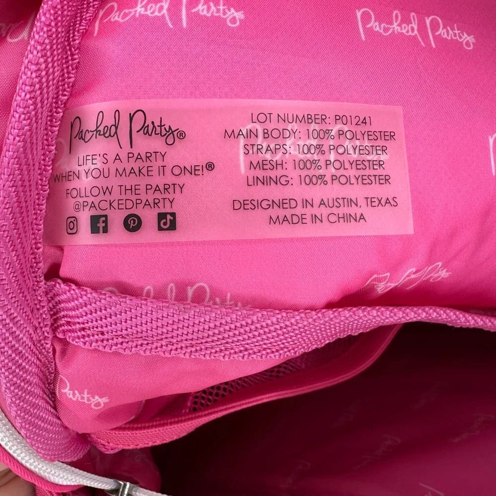 Packed Party Colorful Pink Smiley Face Backpack